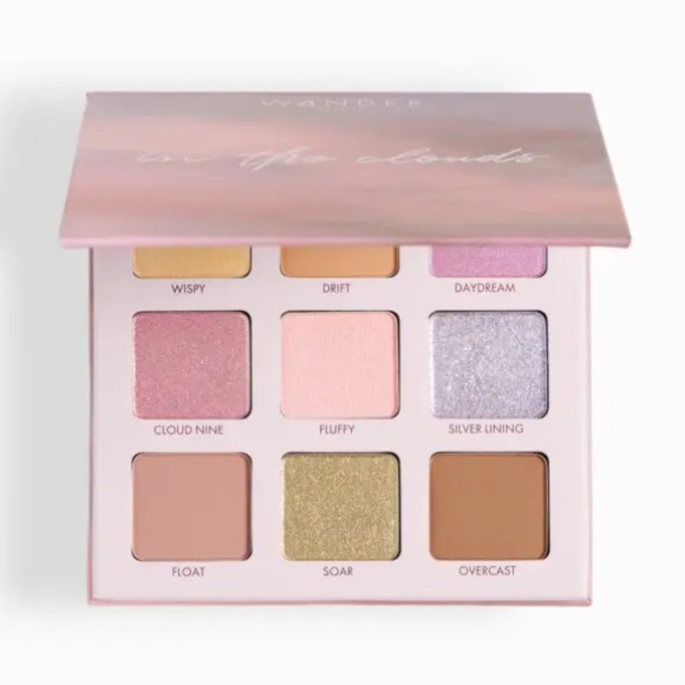 Wander Beauty In The Clouds Eyeshadow Palette 9 Shade Matte Shimmer Glitter NIB
